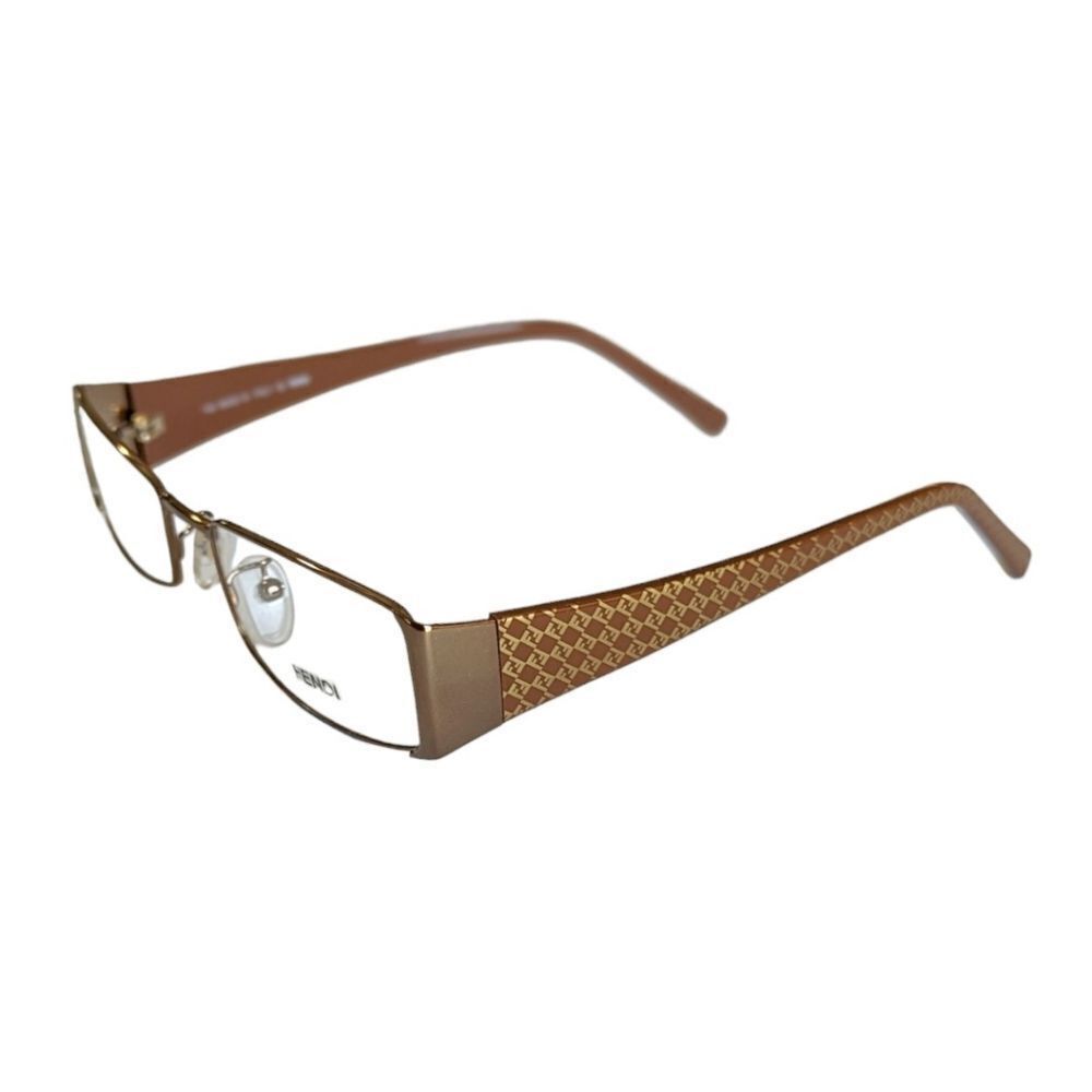 FENDI NWOB Women's Gold & Bronze‎ Brown Logo Eyeglasses Fendi optical frames
